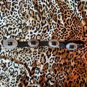 black leather concho belt